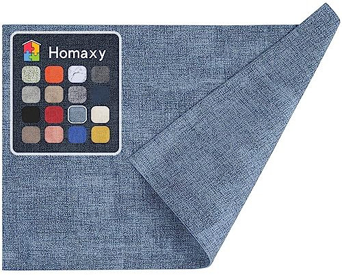 Homaxy Kunstleder Hitzebeständige Tischsets für Esstisch, 6er-Set, wasserdicht, abwischbar, waschbar, PU-Tischsets, leicht zu reinigen, rutschfest, 30 x 43 cm, Blau