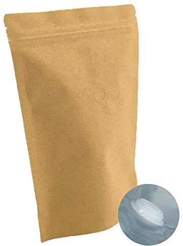 250 g Kraftpapier Stand-up-Reißverschlussbeutel Kaffeebeutel Kaffeebeutel mit Ventil (25 Stück)