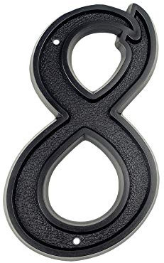 HASWARE House Number 5.5 inch (139mm) Modern Door Numbers Street Home Address Numerals,Black ABS Plastic (8)