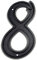 HASWARE Numero civico da 5,5 pollici (139mm) Numeri di porta moderni Numeri di indirizzi di casa, plastica ABS nera (8)