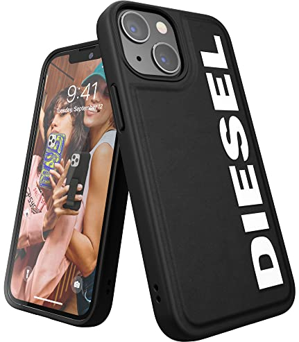 Diesel Designed for iPhone 13 Mini 5.4 Hülle, Formkern, Stoßfest, Fallgetestete Schutzhülle mit erhöhten Kanten, Schwarz/Weiß, 47152, Navy Blau, iPhone 13 Mini 5.4