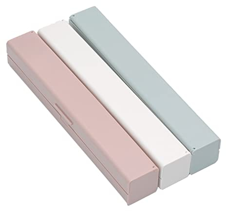 Distributeur et découpeur d'emballage pour Film étirable et Papier d'aluminium, Coupe Lisse, HWD : 31,5 cm x 4,5 cm x 4,5 cm, PP + Lame en Acier Inoxydable (Pink)