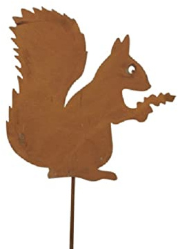 6er Set Stecker ROST Eichhörnchen 9cm Metallstecker Rostdeko Gartendeko 30cm Weihnachtsdeko Weihnachten Gesteck Garten Deko Metalltiere