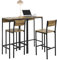 SoBuy OGT42-F 4-teilig Bartisch mit Stühlen Esstisch Bistrotisch Stehtisch Küchentisch Küchentresen Bistromöbel Sitzgruppe Bartisch-Set, 2 Bartische mit 2 Barhockern