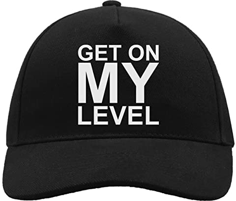Unbekannt Get On My Level Gamer Gaming Logo Bequeme Unisex-Baseball-Truckerkappe aus gebürsteter Baumwolle mit Schnalle Schwarz