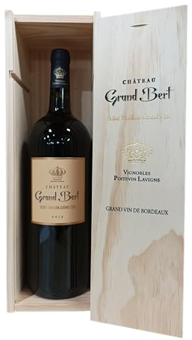 Coffret Bois 1 Magnum - Château Grand Bert AOC Saint Emilion Grand Cru 2018