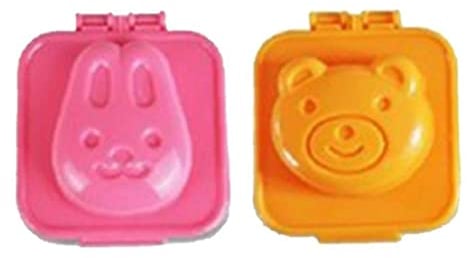 PiniceCore Rabbit+Bear 2pcs 3D Egg Mould Bento Maker Cutter Decorating Tool Kitchen Accessories