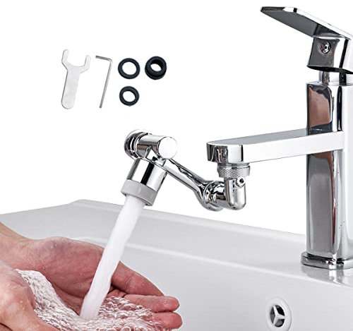 Aeratore di estensione del rubinetto rotante 1080°, rubinetto universale del filtro spruzzi rubinetto girevole ad angolo grande 1080 attacco per lavaggio del viso con 2 modalità di uscita dell'acqua