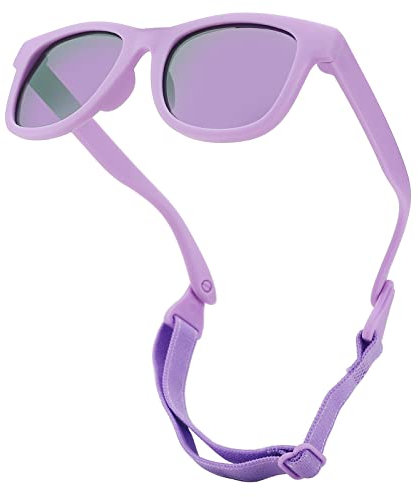 COASION Kinder Sonnenbrille Polarisierte Uv Schutz Gummi Sonnenbrille Baby Alter 1-3 (C3* Lila/Violett spiegeln)