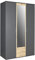 Stella Trading Hanau Armoire Polyvalente pour Chambre, avec 3 Portes Battantes et Miroir, Aspect Chêne Artisan, Dimensions (l x H x P) 120 x 196 x 54 cm
