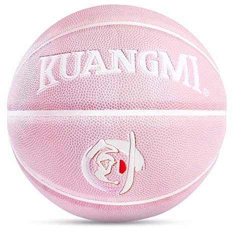 YANYUESHOP Basketball Schöner Pinker Basketballball Offizielle Größe 7 Pu-Leder Outdoor Indoor Basketbälle für Frauen Mädchen Training Basquete