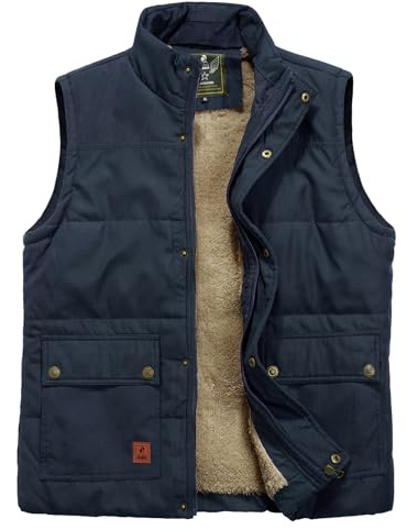 Btmpmcs Chaleco de Forro Polar para Hombre Otoño Invierno Cálido Chaqueta Sin Mangas Chalecos de Trabajo Acolchado con Múltiples Bolsillos Bodywarmers Abrigo a prueba de viento