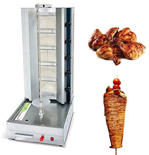 Gas Dönergrill Dönermaschine Gas Gyrosmaschine Gyrosgrill Brenner Gas Tischgrill BBQ Döner, Einfach Selbstgemachten Kebab Spieß Genießen, als Hähnchengrill mit Drehspieß,Style4