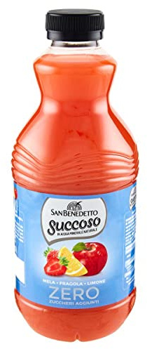 12 x San Benedetto Succoso zero Mela arancia e fragola PET pomme, orange et fraise sans sucre 90cl jus de fruits