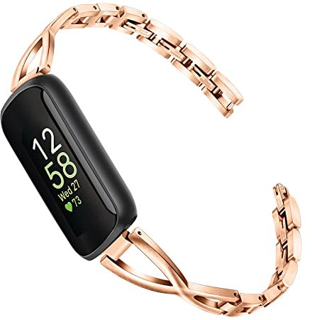 TRUMiRR Sostituzione per Fitbit Inspire 3 Bracciale, Banda dell'orologio in acciaio inossidabile Banda di ricambio per gioielli da donna per Fitbit Inspire 2 / Inspire HR/Inspire