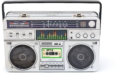 Suck UK - Lunch Box Boom Box | Bento Lunch & Snack Boxes for Kids | Metal Boxes & Food Container | Storage Tin & Kids Toy Storage | Retro Bento for Adults | Tin