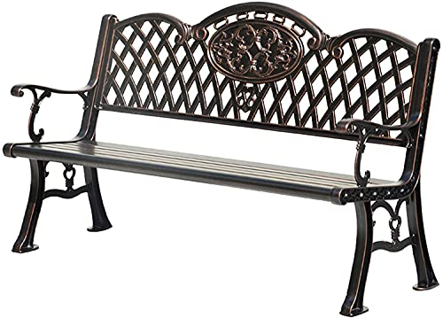 Gartenbank für den Außenbereich, Terrassenbank für den Außenbereich, Verandamöbel, Parkbank für den Außenbereich aus gegossenem Aluminium