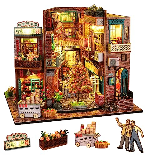 Miniatur-Buch Form Puppenhaus DIY Puppenhaus Möbel Kit, Nostalgie Shop Modell Kreative Zimmer Geburtstag Neujahr Geschenk für Kind Teen (Doll House)