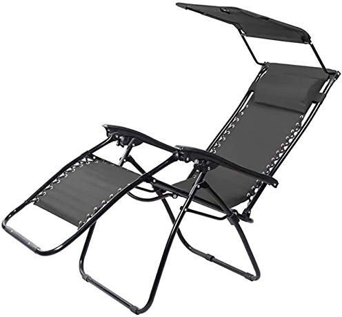 SilteD Lightweight Garden Sun Lounger, Foldable with Visor Round Tube Leisure Chair Beach Chair Household office Patio Beach Outdoor Camping Camping Relaxer Recliner Chairs-3 (Color : 5) Present