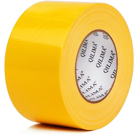QILIMA Panzertape Extra Stark Gelb 75 mm x 55 m Gewebeklebeband Wasserdichtes Klebeband-1 Rollen