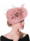 GIBZ Femme Large Bord Fascinator Élégant Tea Party Bandeau Chapeau de Bibi avec Maille Plume de Mariage Chapeaux, Rose Foncé