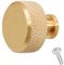 Decoranddecor Amelia Knurled 35mm Round Kitchen Cabinet Furniture Knobs Aluminium Gold