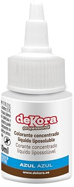 dekora - Fettlösliche Flüssige Lebensmittelfarbe Super Color - Färben Sie Ihre Rezepte Ganz Einfach - Azofrei, Glutenfrei und ohne Zuckerzusatz - Blaue Lebensmittelfarbe Flüssig 30 ml