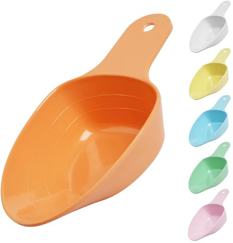 FURMYLOVE Dog Food Scoop-Melamine Pet Food Measuring Cup - 1 Cup 1/2 Cup 1/4 Cup Dog Cat Bird and Rabbit Food Feeding Scoop Dishwasher Safe - Orange