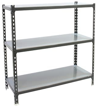 PROREGAL Schwerlastregal Baby Metal Shark | HxBxT 90x100x40cm | Fachlast 180kg | Anthrazit-Verzinkt | Regal Standregal Werkstattregal Lagerregal Kellerregal