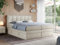 MKS MEBLE King Boxspringbett 200x200, Polsterbett 200x200 mit Bettkasten, Bett 200x200 mit Multipocket-Matratze H3, Boxspringbett 200x200 mit Kopfteil und Topper - H3 Beige Velvet - Alvin