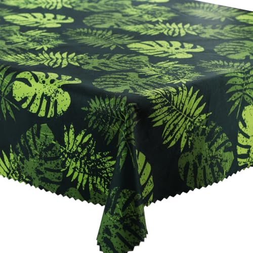 wasserdichte Tischdecke Gartentischdecke Wasserabweisend Wetterfest Garten Balkon Terrasse Grün Monstera-Blatt 110x160 cm