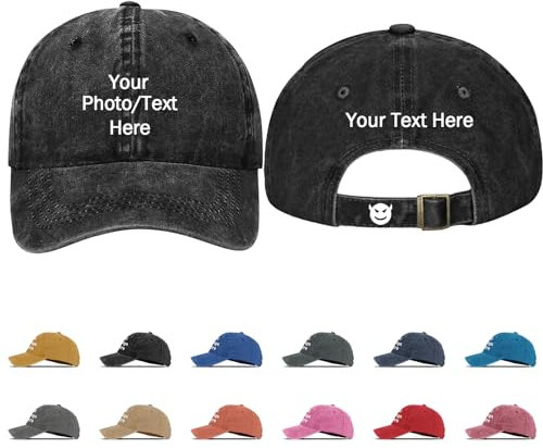 Generisch Baseball Caps für Herren Baseball Cap Damen Personalisierte Baseballkappe mit Drucken Text, Logo und Foto Verstellbarer Cappy Frauen Cap Herren