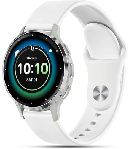VELULYX Bracelet silicone compatible avec Garmin Vivoactive 4S/Venu 2S/Venu 3S/Vivomove 3S, 18mm Bracelet sport pour Fossil Ladies Gen 6/5E/4/Withings Steel HR 36mm