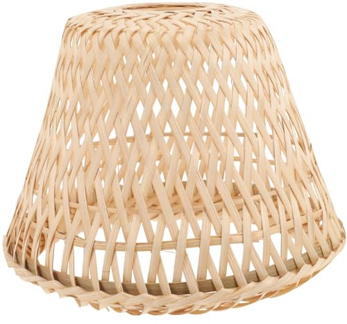 UKCOCO Pantalla De Lámpara De Bambú Tejida Estilo Retro Lámpara De Techo y Mesa Decoración Natural y Vintage Para Hogar