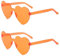 QLEUIFT 2 pcs Herzform Sonnenbrille Multicolor Randlose Herzförmige Brille Mode Herz Übergroße Mode Sonnenbrille Eyewear für Frauen, Orange