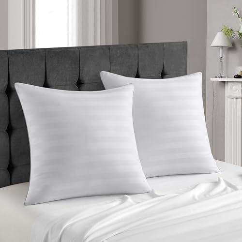 DXHOME Kopfkissen 80x80 cm 1er Set Kissen 80x80 Luxus-Kopfkissen bequem weich hypoallergen für Rückenschläfer Seitenschl äfer am Bauch fest und stützend Atmungsaktiv et Weich Kissen (Weiß)