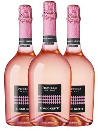 Borgo Molino Rosé Extra Dry Extra Trocken Prosecco 75 cl Rosé Sekt (Karton mit 3 Flaschen von 75 cl)