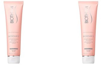 Biotherm Biosource Reinigungsschaum für trockene Haut, Cleansing Foam, mildes Reinigungsgel für ein erfrischtes Hautgefühl, 150 ml (Packung mit 2)