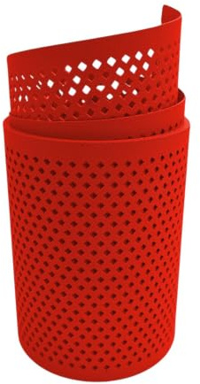 zaun|zu® Premium Sichtschutzstreifen GELOCHT | genarbte Oberfläche | Diamant Lochmuster | PP für Doppelstabmatten | Sichtschutz Rolle | Polypropylen | Zaunblende | Made in Germany Rot 2,55 m