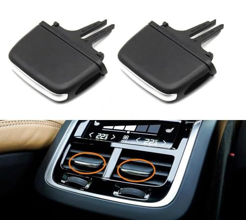 FACSER Vent Lüftungsgitter Innenraum Auto Hinten Klimaanlage AC Vent Grille Outlet Slider Knob Tab Clip Reparatursatz Für Volvo V90 S90 XC90 2016-2024 Clip Lüftungsgitter(2 PCs)