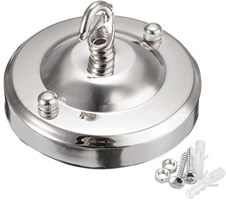 FewNvWa Chandelier Light Fitting Base Ceiling Rose Hook Plate, silver