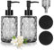 KIMIGO 2 Seifenspender Schwarz,Seifenspender Glas für Badezimmer mit Edelstahltrichter,Nachfüllbarer Pumpspender für die Küche,330 ml Moderne-Soap Dispenser mit 2 Untersetzer und Mattschwarzer Pumpe