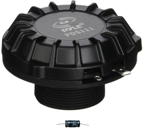 KIT Set pour Pyle PDS111 1 Driver Tweeter, 100 Watts rms 200 Watts Max, Connexion 1 2,50 cm, pour Pavillons 1, Maison, fêtes, Haut-Parleur, 8 ohms, Aimant néodyme, 1 pièce + condensateur Gratuit
