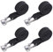 KINDPMA 4 Pièces Élargi Sangle Elastique avec Mousqueton 100cm Noir Tendeurs Elastique avec Crochets Réglables Corde Élastique de Bagages Tendeur en Caoutchouc pour Vélo, Moto, Porte-Voiture, Camping