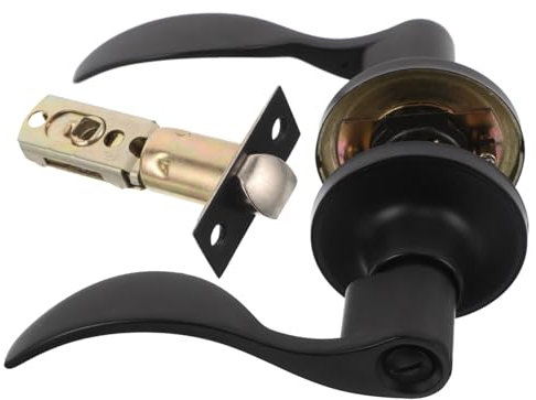 HOMSFOU Serratura Per Porta Con Chiave in Inox Stile Onda Reversibile Per Porta d Ingresso Per Ufficio o Casa Meccanismo Di Bloccaggio Sicuro Design Elegante