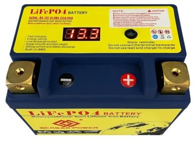 4L-BS 12V 2Ah 160CCA Li-ion Motorcycle Battery with built-in BMS voltage protector for Motorcycle, Scooter, ATV, Moped and Snowmobile(Left Negative)