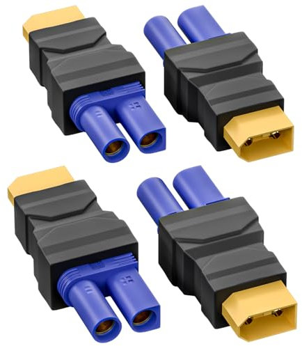 Cleqee XT60 Stecker zu EC5 Buchse Adapter Wireless Konverter 4 Stück für RC FPV Drohne Auto Lipo Akku Ladegerät ESC