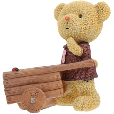Toyvian Blumentopf mit Bärenmotiv aus Kunstharz Süßer Pflanztopf für Sukkulenten und Blumen für Büro und Tagesstätte Dekorativer Khaki Pflanzkübel