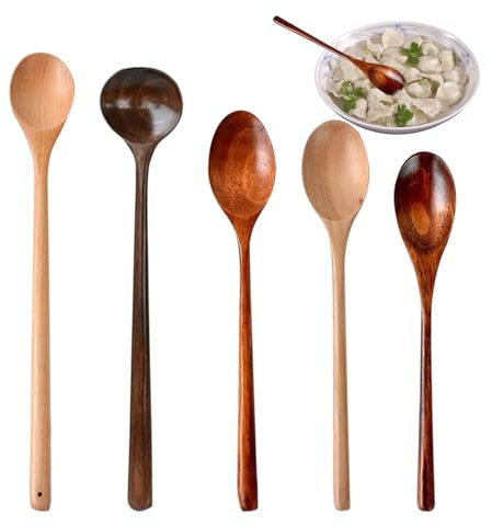 Kitchen Ladle - Olive Wood Soup Ladle | Handmade Wooden Soup Spoons Heat Resistant Spoon Spoon For Mixing Sauces, Serving Food And Preparing Desserts