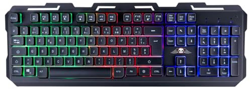 No Fear Keine Angst Gaming-Tastatur AZERTY - RGB-Beleuchtung - Kabelgebundenes USB - 104 Tasten - Multimedia-Tasten - Kompakte Größe - Plug & Play - Für Windows und Laptop